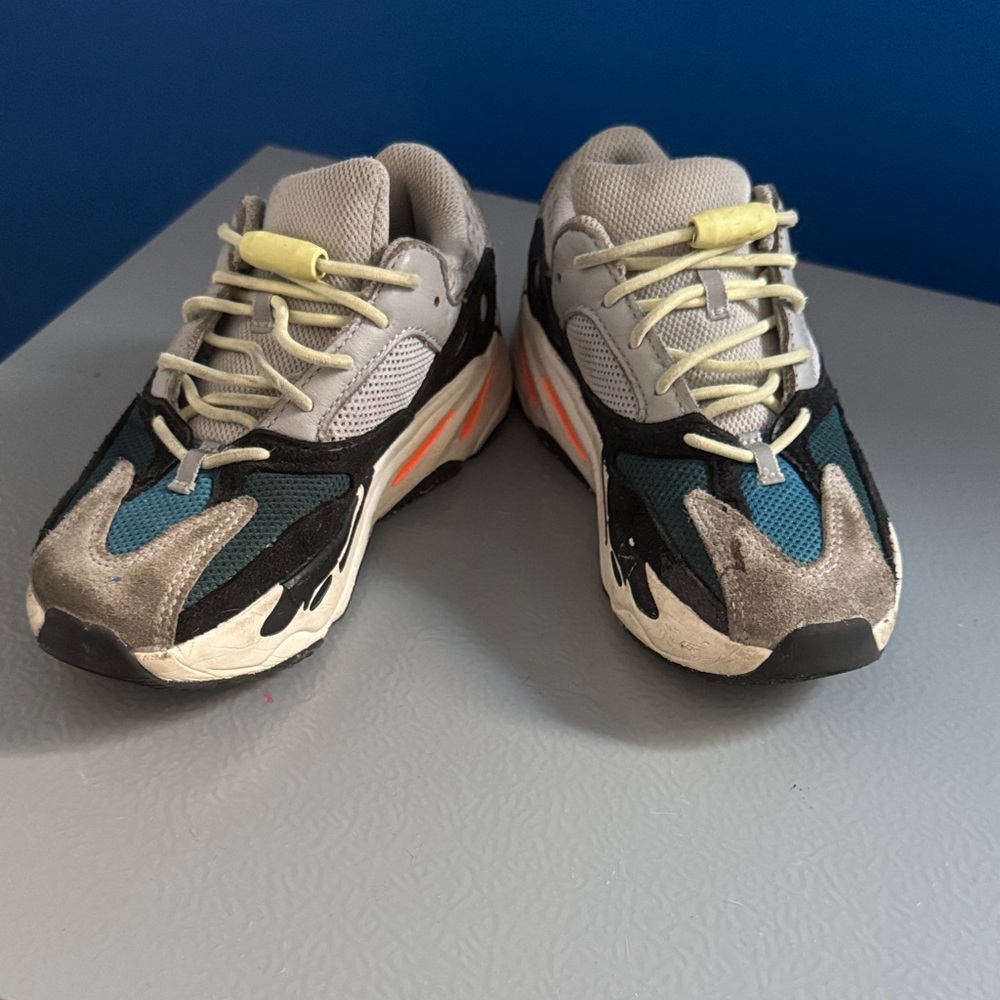 Yeezy Kids Sneakers in Gray, Black, and Teal